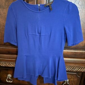 BCBGMaxAzria Royal Blue Peplum Blouse